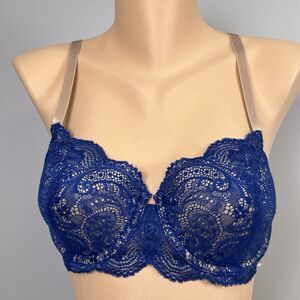 Third Love 24/7 Lace Balconette Bra Size 34D Blue New NWT Thirdlove Underwire